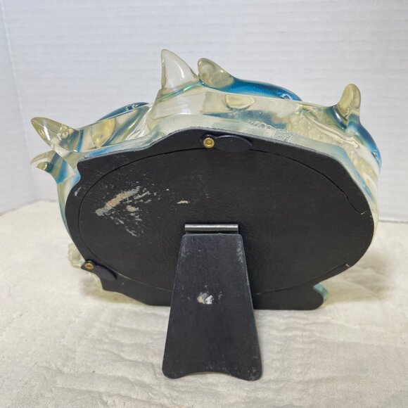 Dolphin-Themed Oval Mirror With Blue & Clear Resin Frame - Picture 4 of 12